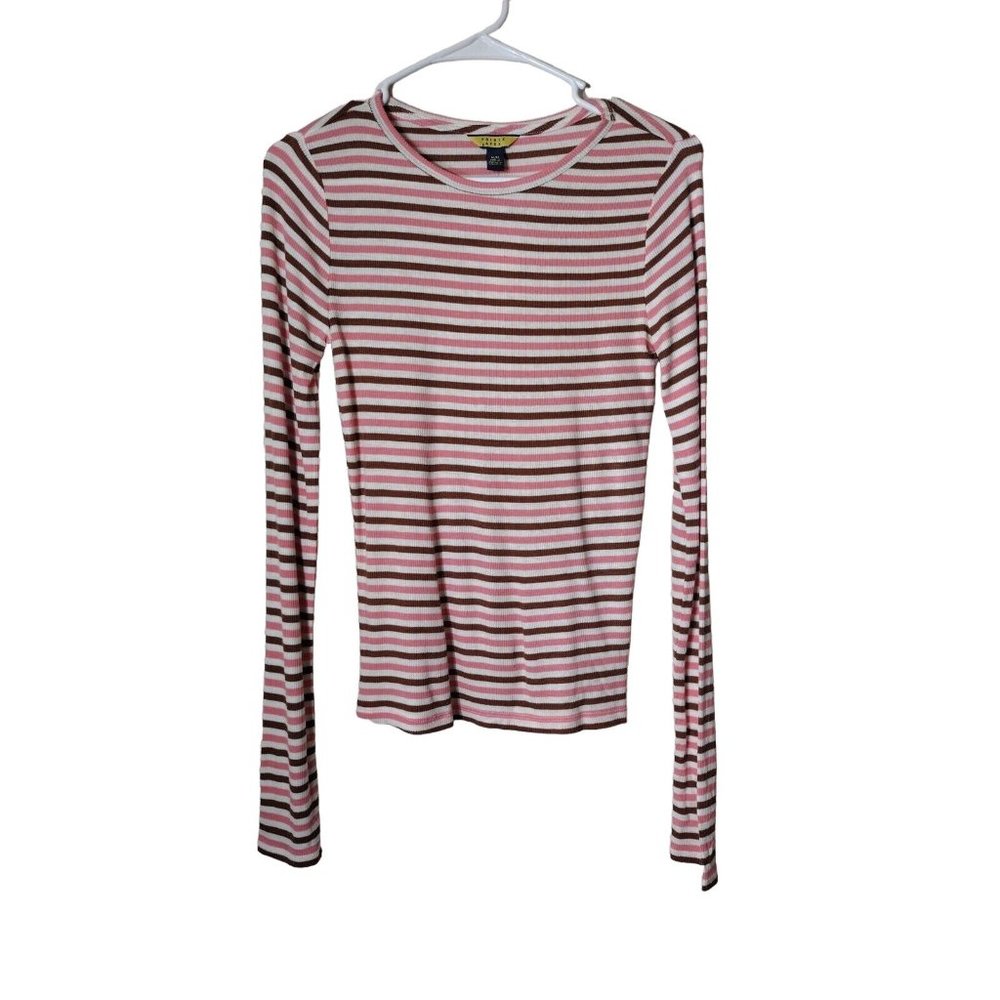 Prince Fox Top Womens Medium Striped Knit Basic Layer School Office Casual